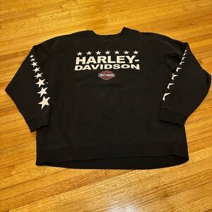 Harley-Davidson Crewneck Sweater with White Stars vintage